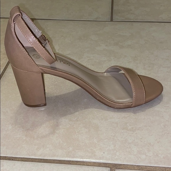 Brand New Never Worn Nude color chunk heels - Picture 3 of 4